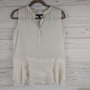 Banana Republic sleeveless ruffle blouse S petite